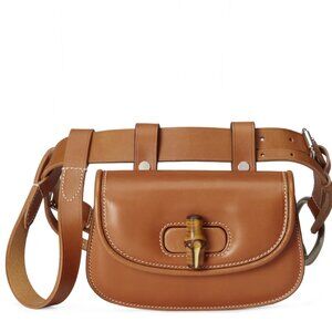 Gucci Gucci Bamboo 1947 Mini Brown Calfskin Leather Waist Bag NEW